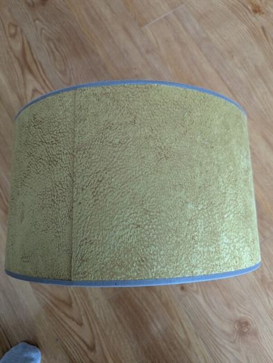 Green/Gold Drum Ceiling Lampshade with Grey Trim