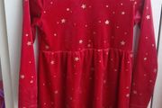 Girls Red Velvet Dress