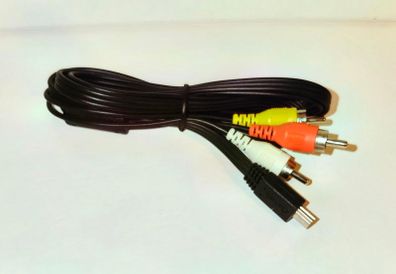 Cannon USB Mini B Cable to 3 RCA Male Jack Splitter Audio Video AV Composite Adapter Cable