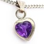 Tiny Amethyst Silver Heart On Italian Chain Image 2