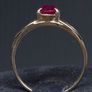 Vintage 14ct Gold Red Stone Ring Size 55 Dublin Hallmarked Image 5