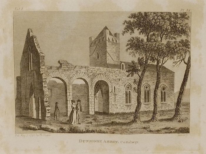 Dunmore Abbey Galway 1793 Antique Print