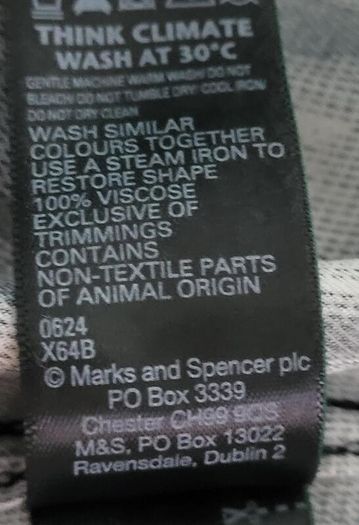 M&S black & blue blouse, Size 16