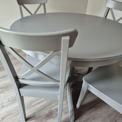 Ingatorp Extendable table and 4 matching chairs