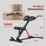 Foldable Hyperextension Roman Chair w/Back Extension, Home Gym Sit Up Bench for Glute & Ab Workouts, Optional Adjustment Incline & Multi-Function Heavy-Duty Exercise Equipment Image 6