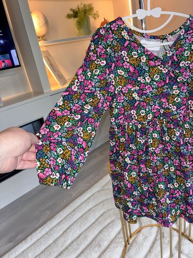 Lefties Girls Floral Faux-Wrap Dress Age 4-5 Years /EU 110cm BNWOT