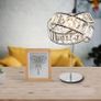 Chrome Light Shade with Clear Acrylic Crystals 19cm x 29cm, Lampshades for Ceiling Lights, Interwoven Rings Pendant Light Shade, Lamp Shades for Bedroom, Living Room, Kitchen, Hallway Image 4