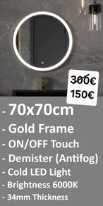 LED Bathroom Mirror 70cm Antifog Demister