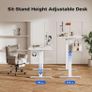 Electric Standing Desk, 160 x 60 cm Height Adjustable Sit Stand Desk with Splice Board and Memory Smart Pannel, Home Office Desk, White Image 6