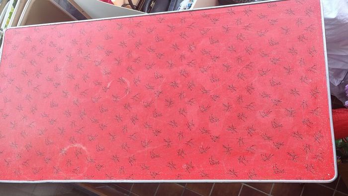 1950s Original Vintage Red Formica Table
