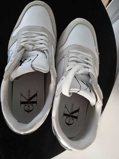 Calvin Klein Leather Platform Slip-On Shoes UK 3.5