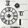 European Farmhouse Vintage Clock with Roman Numerals, 40cm Non-Ticking Battery Operated Metal Skeleton Decorative Clock for Home Kitchen Cafe Hotel Office Decor(Black) Image 5
