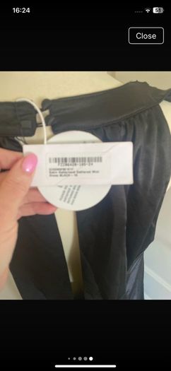 Boo hoo size 16 black lined halter neck dress