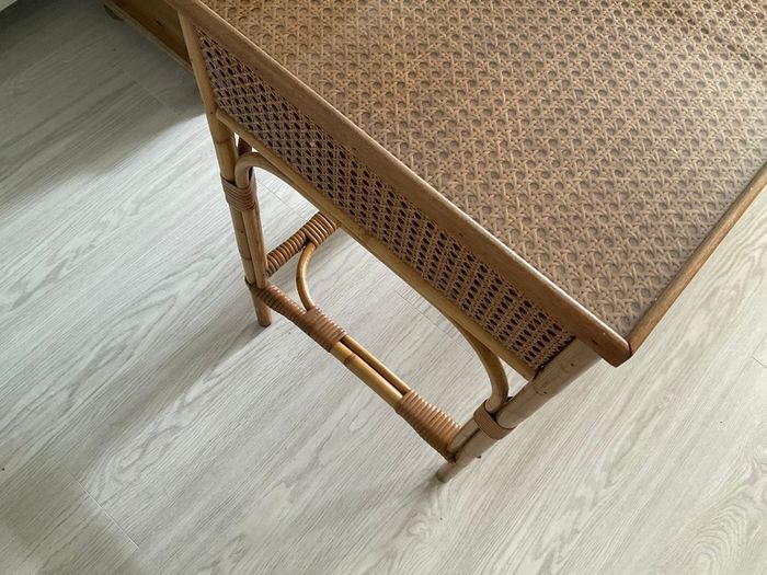 Vintage Mid Century Cane & Bamboo dressing table/console