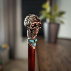 Unique Handmade Walking Stick, Skull with Celtic Knot Handle, Never Used