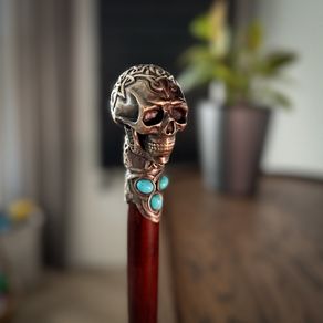 Unique Handmade Walking Stick, Skull with Celtic Knot Handle, Never Used