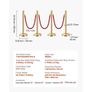 Stanchion Post, 8 Pcs Crowd Control Barrier Set with 6 Red Velvet Ropes, 5 ft Stainless Steel Gold Stanchion Post Queue with Sand Injection Hollow Base for Theater, Party, Wedding, Exhibition Image 2