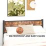 Double Bed Frame with Wooden Headboard and Footboard, Metal Wooden Bed Frame 4ft6 Under Bed Storage Image 3