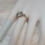 Stunning Aquamarine and White Spinel Gold Ring Image 5