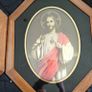 Pair of vintage framed Our Lady and Jesus devotional  prints. Religious items. Image 2