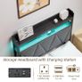 Single Bed Frames with 3ft Upholstered Wooden Two-shelf Storage Headboard, Charging Station,LED Lights, Image 3