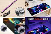 Large UV Reactive Gaming Mouse Pad Monkey Design Polyester Desk Mat Washable Rubber Base Free viewing