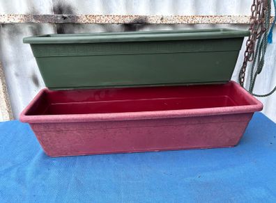 Pair of plastic window boxes