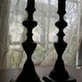Antique Brass Candle Holders Image 7