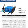 800W SMD Soldering Station Quick Heat Electric Hot Air Gun 2 in 1 Led Display Electric Soldering Iron BGA Rework Welding Station Image 2