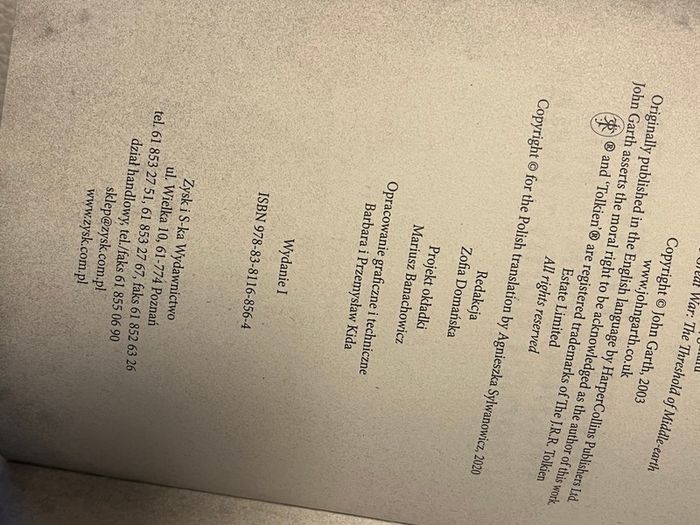 Tolkien i Pierwsza Wojna Swiatowa John Garth Hardcover