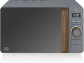 20L Nordic Digital LED Microwave, 6 Power Levels, Wood Effect Handle, Soft Touch Housing and Matte Finish, 800W, Slate Grey, SM22036LGRYN