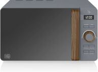main image for ad 20L Nordic Digital LED Microwave, 6 Power Levels, Wood Effect Handle, Soft Touch Housing and Matte Finish, 800W, Slate Grey, SM22036LGRYN