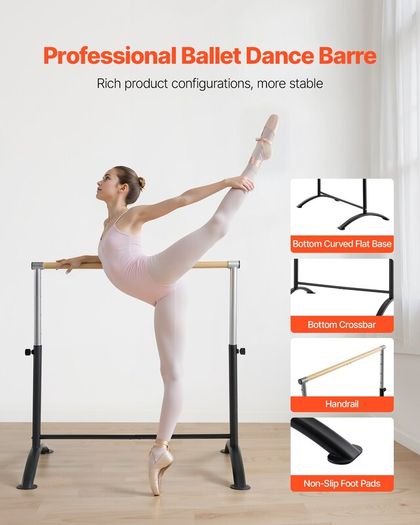 Freestanding Ballet Barre, Adjustable 28-44 in