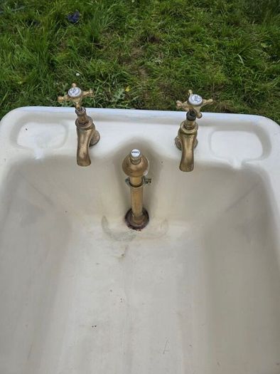 Vintage Cast Iron Bath Tub  Solid Heavy Bath