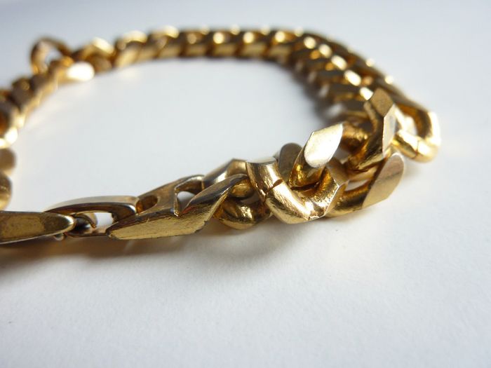 Vintage heavy 18ct gold plated men's bracelet