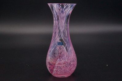 Caithness British Pink + White Speckled Glass Vase