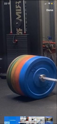 20kg olympic barbell and 150kg of bumper plates