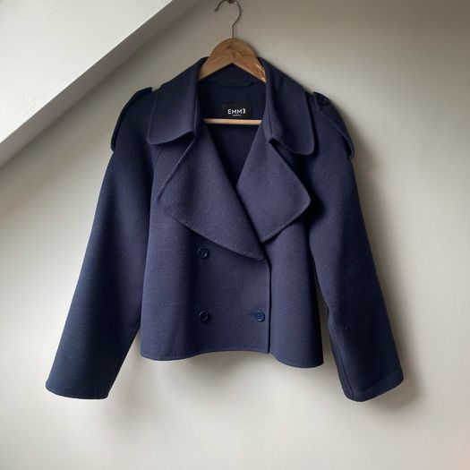 Emme Marella Navy Cropped Trench Coat