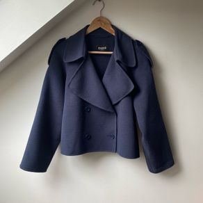 Emme Marella Navy Cropped Trench Coat