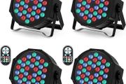 FREE EXPRESS SHIPPING 4 Pack LED Par Light, RGB 36 LED Stage Lights DMX7CH Control, 7 Modes Par Can Lights with Remote Control for Wedding Club Party Concert Bars Show