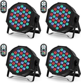 FREE EXPRESS SHIPPING 4 Pack LED Par Light, RGB 36 LED Stage Lights DMX7CH Control, 7 Modes Par Can Lights with Remote Control for Wedding Club Party Concert Bars Show