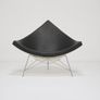 Iconic Black Leather and Fiberglass Lounge Chair Coconut by George Nelson for Vitra Image 2