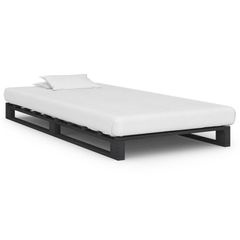 Pallet Bed Frame Grey Solid Pine Wood 90x200 cm