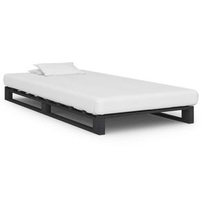 Pallet Bed Frame Grey Solid Pine Wood 90x200 cm