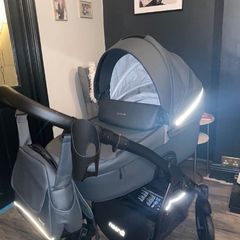 Noordi Fjordi 3in1 leather travel system in shadow grey