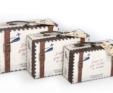 Wedding set of 3 travel suit cases