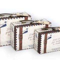 Wedding set of 3 travel suit cases