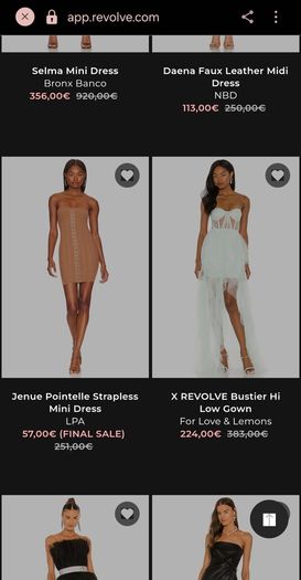 LPA Revolve Brown Tube Strapless Dress