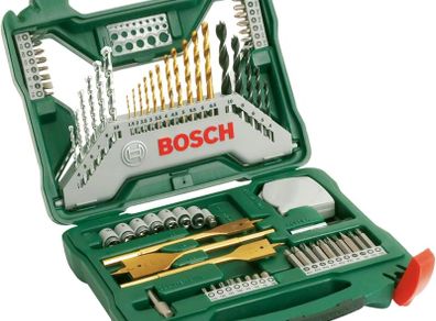 Bosch 70-Pieces X-Line Titanium Drill and Screwdriver Bit Set (for Wood, Masonry and Metal, Accessories Drills)