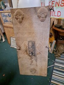 Vintage Hand Carved African Wooden Door